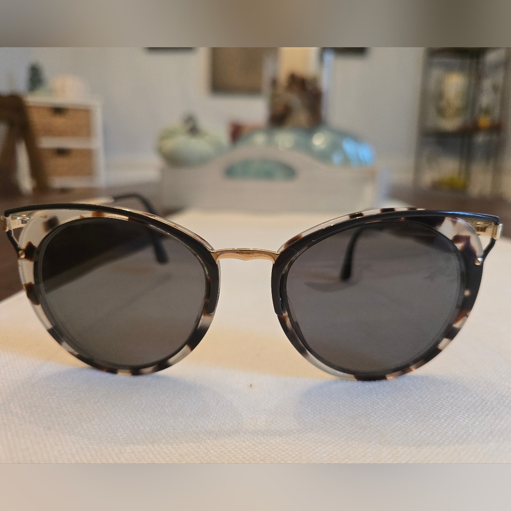 Prada Tortoise Grey Cat Eye Sunglasses